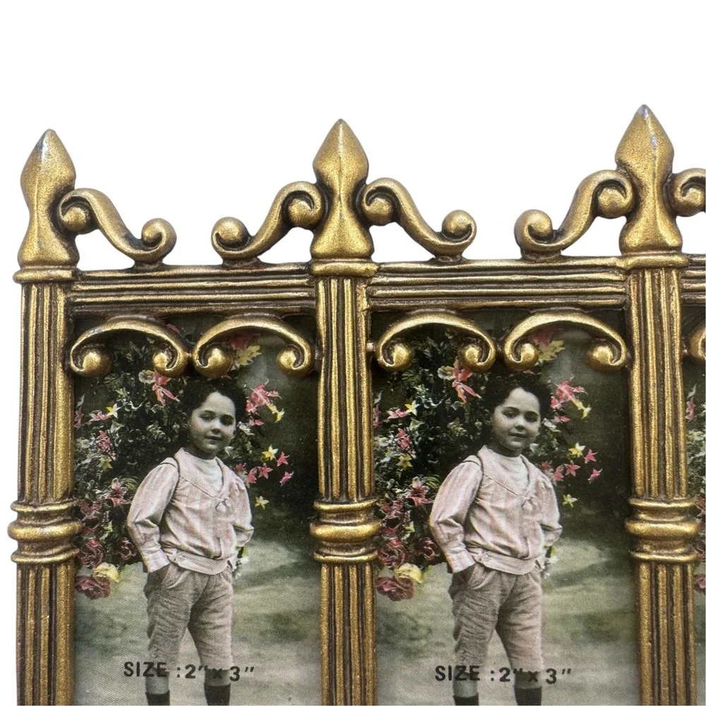 Ornate Metal Photo Frames Set of 3 Ornate Brass Silver Victorian Gothic Vintage